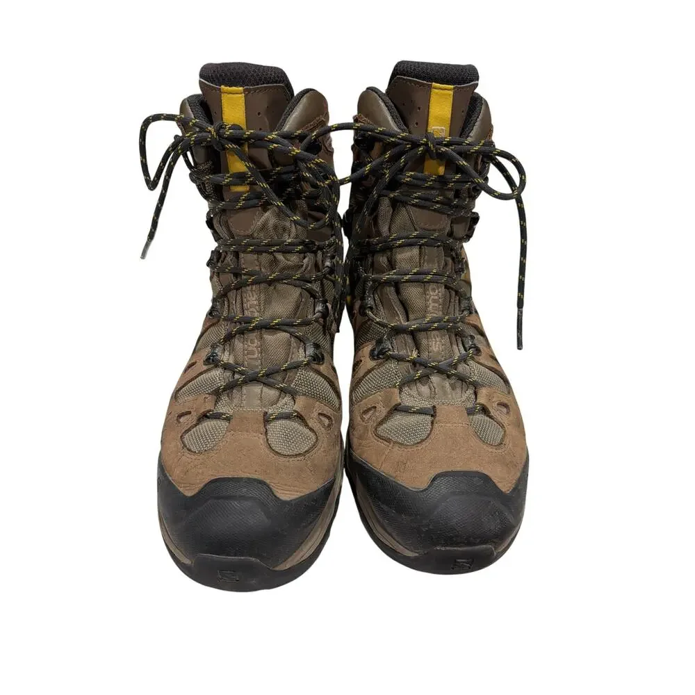 Salomon Quest Sz 10 4D 3 GTX hiking boots brown suede + Mesh Contagrip Gore-Tex